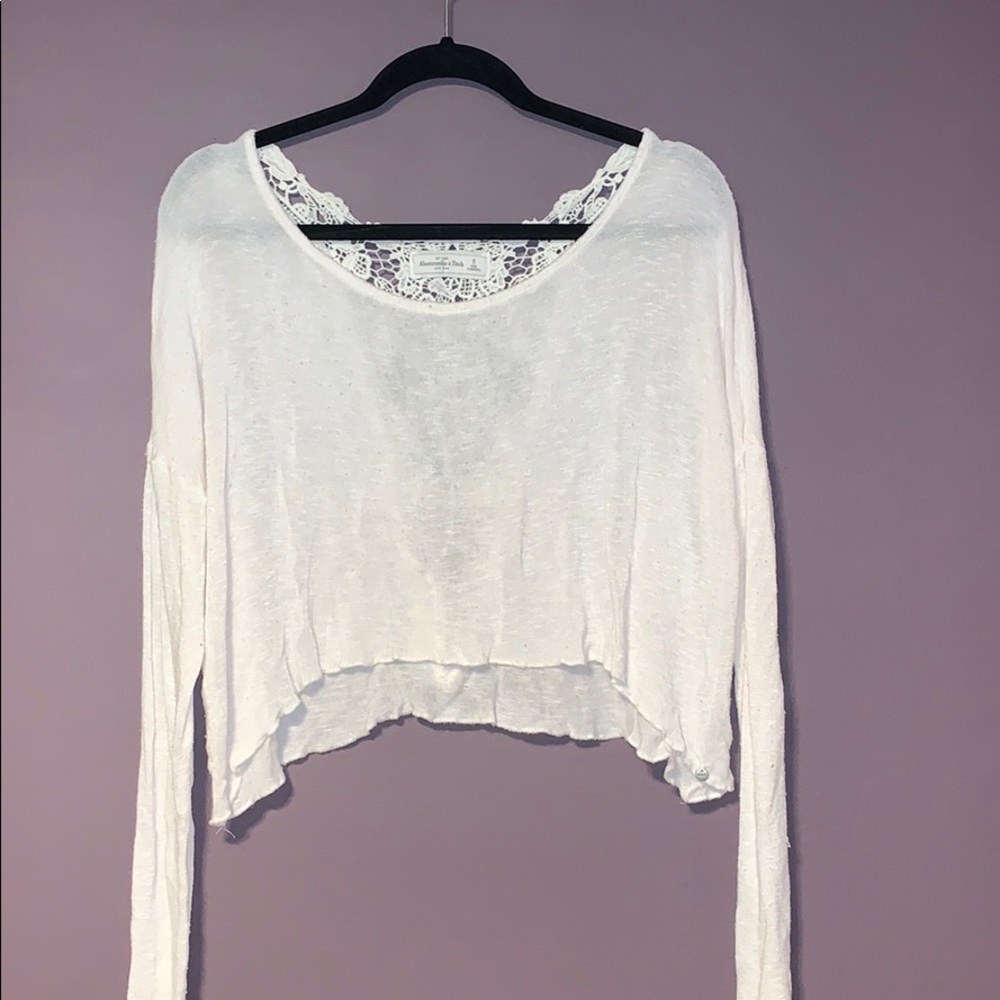 Abercrombie & Fitch S White Sweater with Lace Back